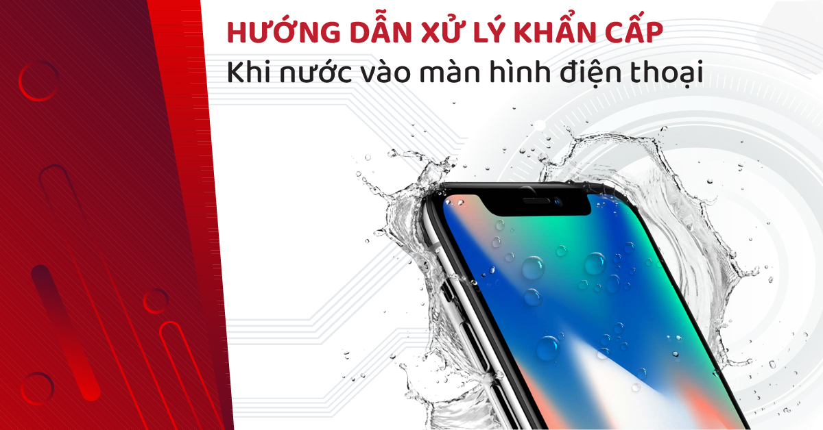 nuoc vao man hinh dien thoai